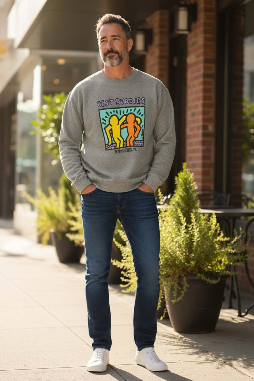 Vintage Keith Haring Best Buddies Bloomsburg PA Graphic Sweatshirt